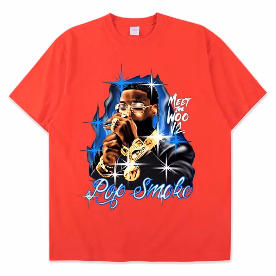 Neue Pop Rauch Mode Shirt Hip Hop Streetwear Männliche T-Shirt Männer Rapper Casual Tops Siebdruck 100% Baumwolle T Shirts für Männer