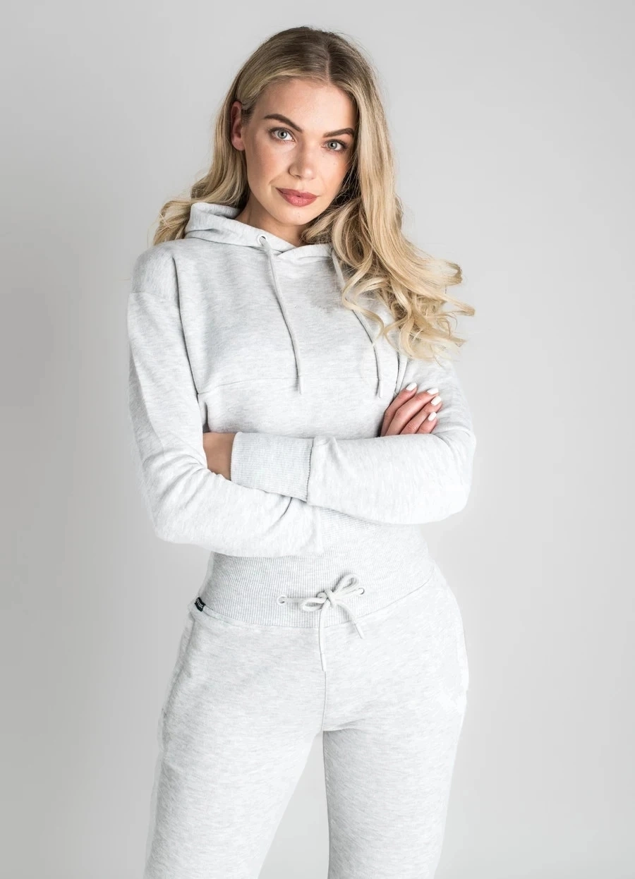 Factory Manufactured Custom Women Cotton Plain Sexy Slim Fit Jogging Tracksuit Sport Casual Hoodie Sweatershirt