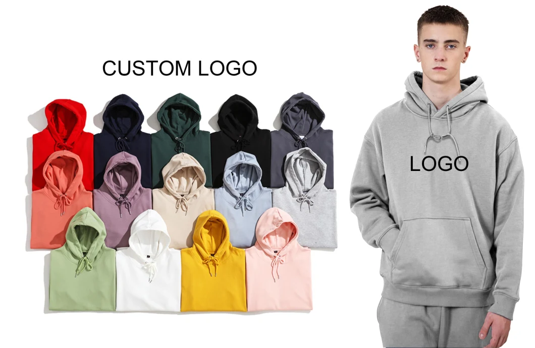 Wholesale Autumn Winter Hoodie300GSM-460GS Loose Solid Color Hooded Casual Tops Men′ S Hoodies Custom Logo Screen Printing, Embroidery, Embossing,