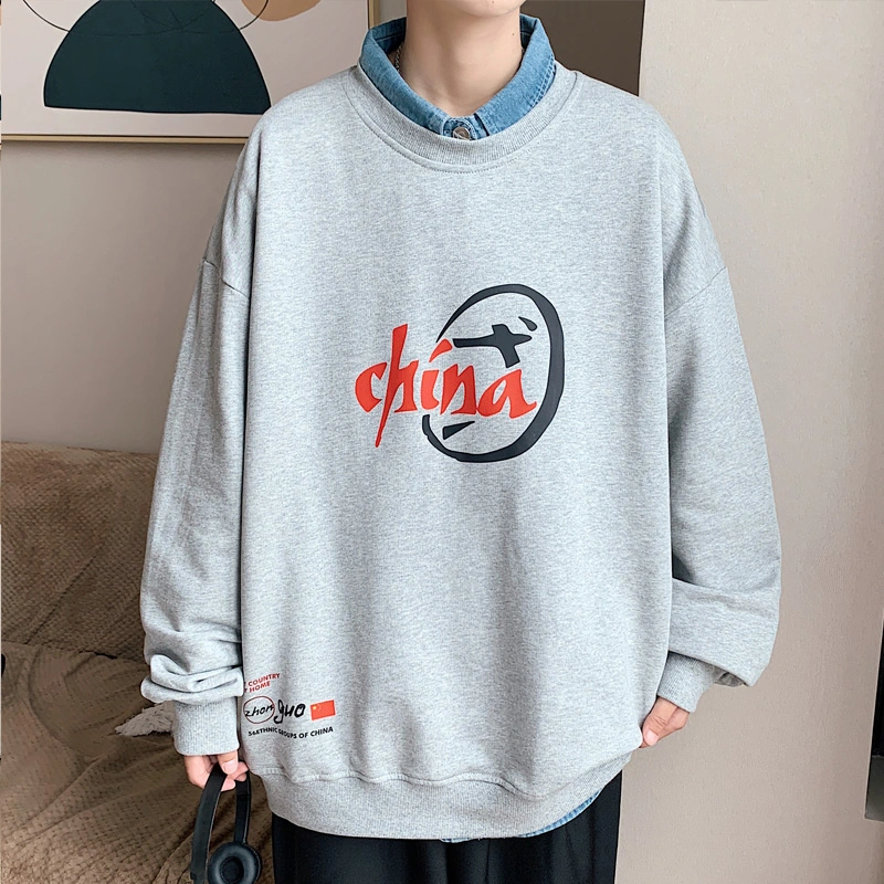 Free Sample Drop Shipping Wholesale Cheap Men Long Sleeve Raglan Sweatershirt