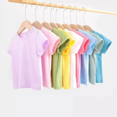 Weiches, bequemes, schlichtes, schwarzes Kinder-T-Shirt für Kinder mit individuellem Druck, leeres Kinder-T-Shirt für Jungen