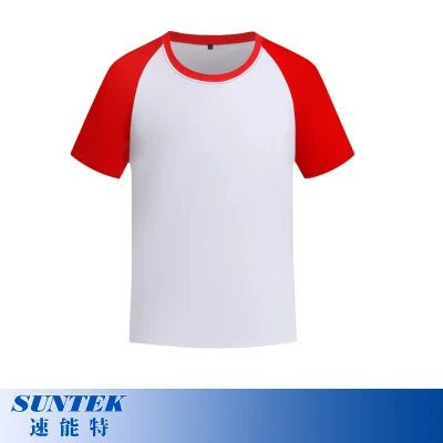 Sublimations-Polyester-Farbnaht-Raglan-Kurzarm-T-Shirts für Kinder