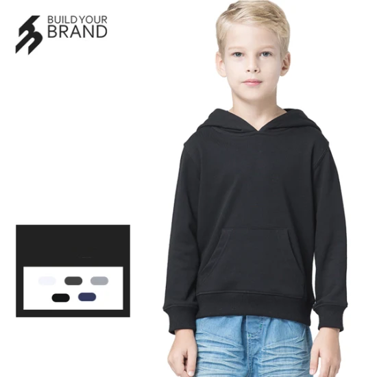 Großhandel mit individuellem Logo für Kinder, Jungen und Mädchen, Kapuzenpullover, leerer schlichter Pullover-Hoodie