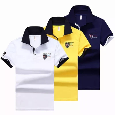 Pendek Lengan Poloshirt, individuelle Stickerei, Logo, schlichtes Golf-Polo, leeres T-Shirt, Poloshirts für Herren, S-Shirts